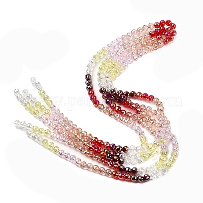 Стеклянные бусины с гальваническим покрытием  EGLA-D300-06-6mm-06-1