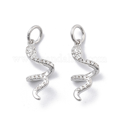 925 подвеска в форме змеи из стерлингового серебра с микропаве из прозрачных кубических цирконий STER-D302-06S-1