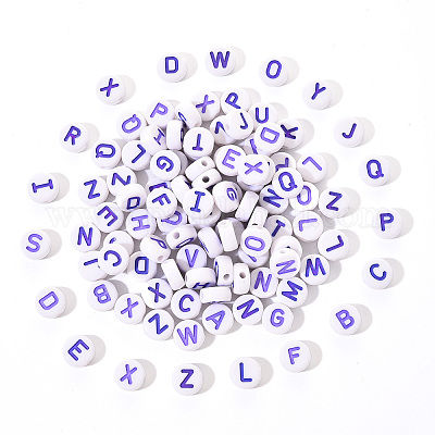 Непрозрачные белые акриловые бусины SACR-YW0001-23A-1