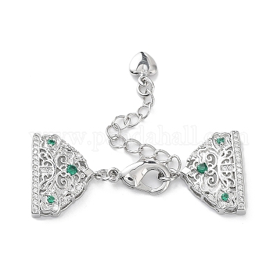 Удлинитель цепи из латуни с микропаве из циркония и стеклом KK-G474-10P-01-1