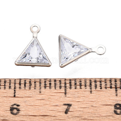 Подвески из латуни с прозрачным фианитом ZIRC-T017-01P-1