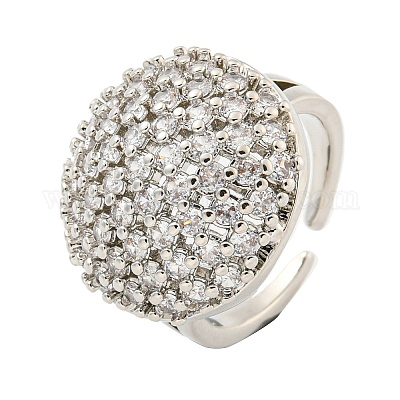 Запонки из латуни с покрытием из настоящей платины и прозрачным цирконием с микропаве RJEW-L113-017P-01-1