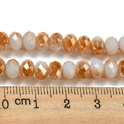 Стеклянные бусины с гальваническим покрытием  GLAA-K027-FR-A-M-1