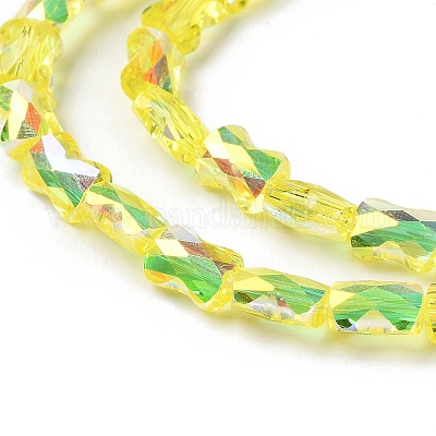 Прозрачные стеклянные бусины гальваническим пряди GLAA-Q099-J01-06-1