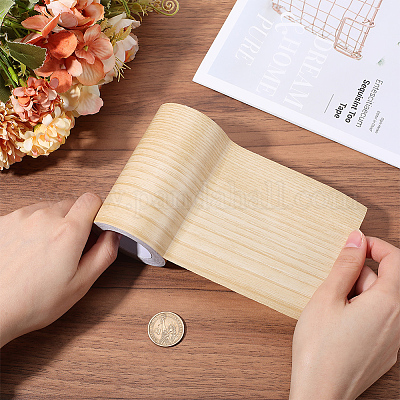 Самоклеящиеся ленты из ПВХ с узором под дерево AJEW-WH0258-957A-1