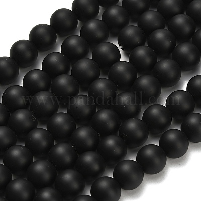 Натуральные бусины из черного оникса (окрашенные и нагретые) G-Z024-01B-01-1