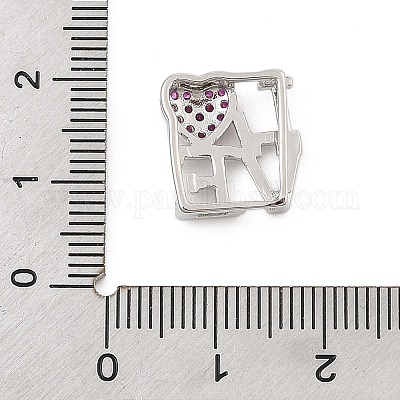 Латунные микро проложить кубического циркония слайд подвески ZIRC-I068-21P-02-1