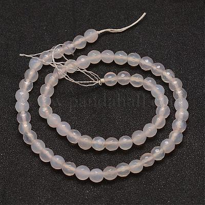 Естественные белые нити агата шарик G-G882-6mm-A06-7-1