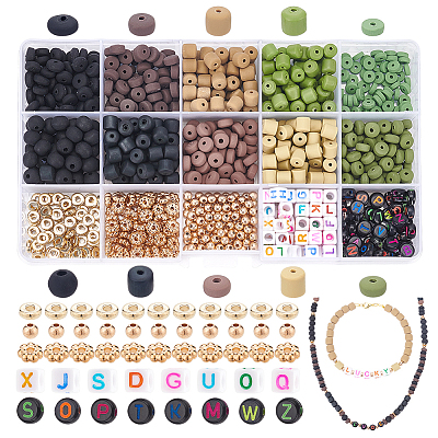 Clay Beads Bracelet Kit For Making Friendship Bracelet Kit With Plastic  Letter Beads Black White Clay Beads Kit Pearl Golden Beads For DIY Jewelry  Mak