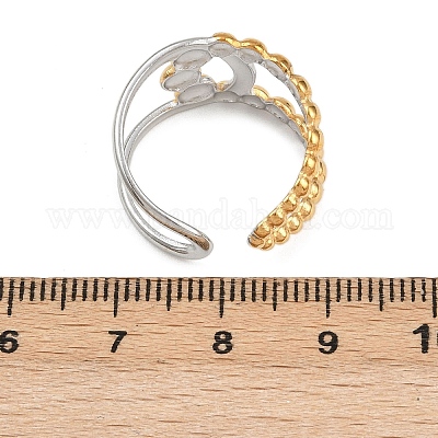 Регулируемые манжеты из нержавеющей стали 304 для женщин RJEW-B135-01GP-10-1