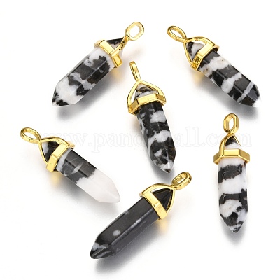 Кулоны из натуральной зебры и яшмы с двумя концами G-G902-B20-1