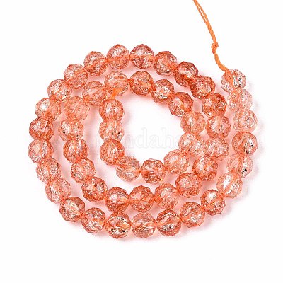 Хрустящие прозрачные стеклянные бусины нити GLAA-N063-8mm-06-1