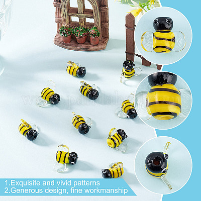 15шт ручной работы бусины лэмпворк LAMP-GO0001-15-1