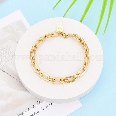 Латунь цепи браслеты BJEW-N032-04G-1