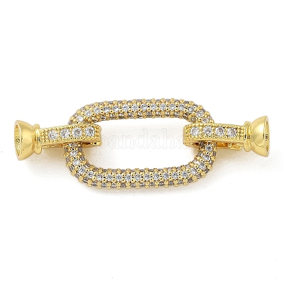 Реечное покрытие латунь микро паве прозрачный кубический цирконий складные застежки KK-A234-021B-G-1