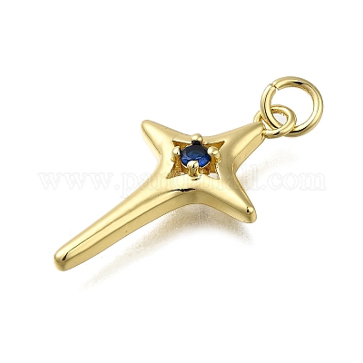 Латунные микропаве прозрачные подвески с фианитом ZIRC-I070-020G-1