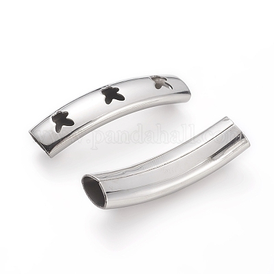 Изогнутые трубчатые бусины из нержавеющей стали 201 STAS-D169-28P-1