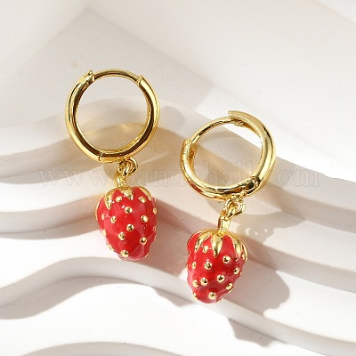 Латунные серьги обруча EJEW-S251-04B-G-1