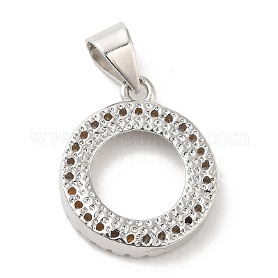 Подвеска из латуни с кристаллами и стразами в оправе кабошон KK-D033-01P-1