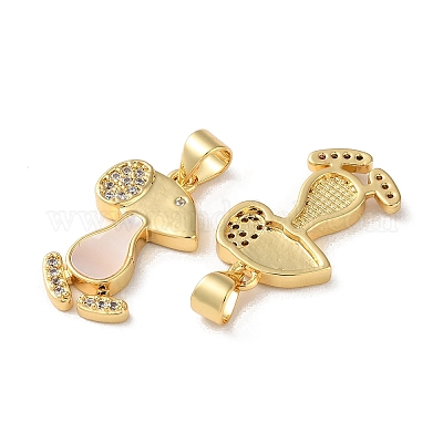 Латунные микропаве прозрачные подвески с фианитом KK-B083-27A-G-1