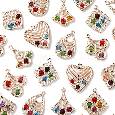 30 шт. 6 стиля подвески из железа и стекла IFIN-FS0001-52-1