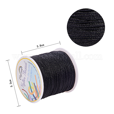 OLYCRAFT 175 Yards 1mm Nylon Chinese Knotting Cord Black Rattail Shamballa Macrame Thread Nylon Beading String Cord