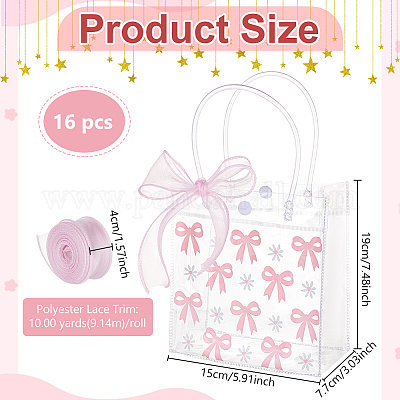 16 шт. пластиковые подарочные пакеты с бантом OCOR-BC0008-79-1