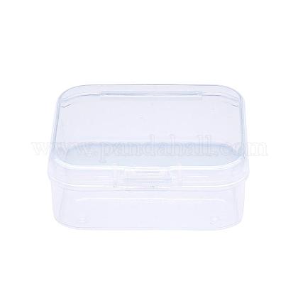 正方形プラスチックビーズ貯蔵容器  透明  5.4x5.3x2cm  インナーサイズ：5.1x5.05x1.5センチメートル CON-P003-S-1