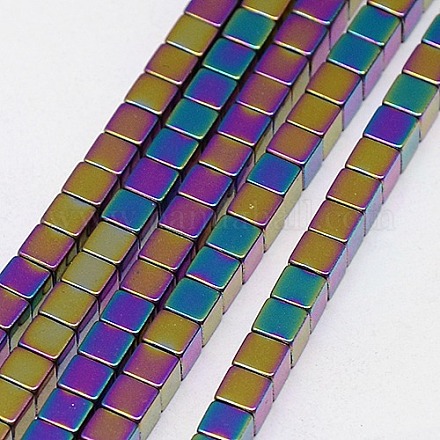 Electroplate Non-magnetic Synthetic Hematite Beads Strands G-J170A-2x2mm-04-1