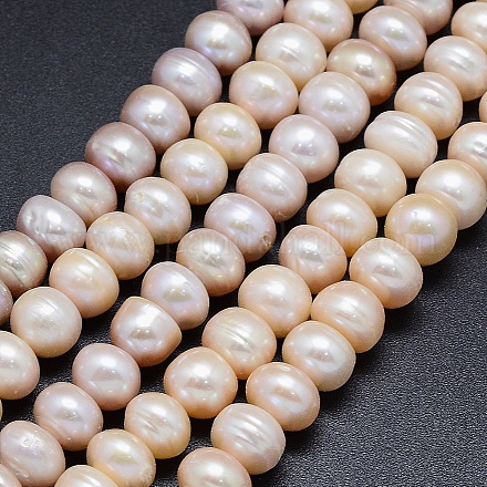 Fili di perle di perle d'acqua dolce coltivate naturali PEAR-G004-08-01-1