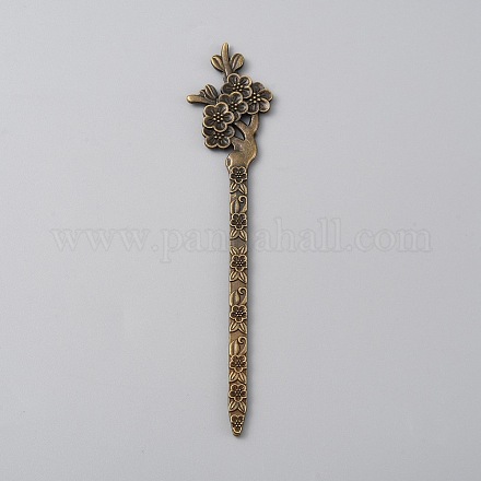 Палочки для волос сливовый боссом из сплава MRMJ-WH0077-100J-AB-1