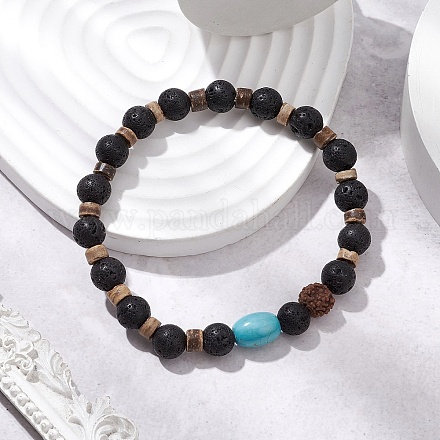 Натуральные бусины из лавы BJEW-JB11329-02-1