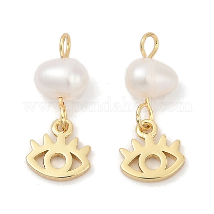 Подвески из натурального пресноводного жемчуга и латуни KK-U062-12G-1