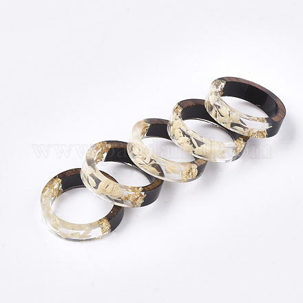 Resina epoxica & anillos de madera de ébano RJEW-S043-01C-03-1