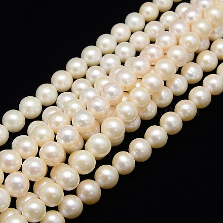 Brins de perles de culture d'eau douce naturelles PEAR-L001-H-13-01-1