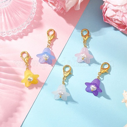 5 шт. подвеска-цветок из акрила и ракушек HJEW-JM03261-01-1