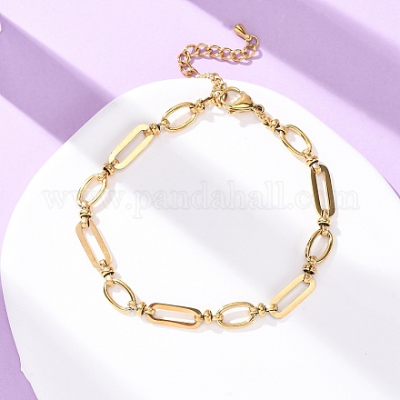 Браслеты на ногу из овальной цепи из нержавеющей стали 304 AJEW-A057-01G-1