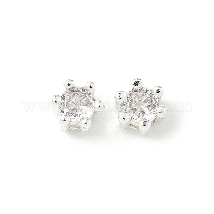 Латунные микро проложить кубического циркония бусы KK-D386-09S-03-1