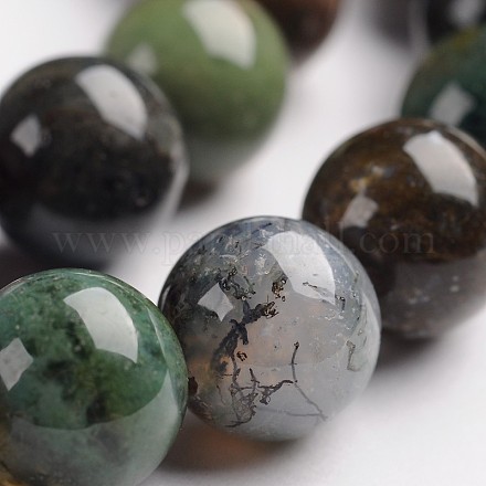 Круглые натуральные индийские агат драгоценный камень шарик нити G-J333-07-10mm-1