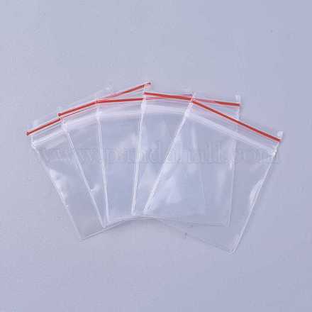 プラスチックジップロックバッグ  再封可能な包装袋  トップシール  セルフシールバッグ  長方形  透明  40x30mm  片側の厚さ：2.3ミル（0.06mm） X-OPP-Q003-1