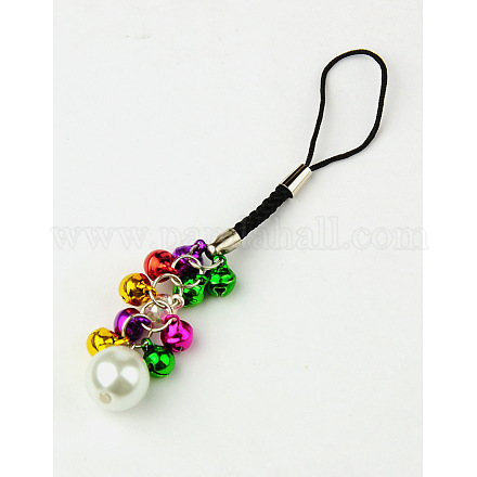 Glass Pearl Mobile Straps for Christmas HJEW-JM00128-01-1