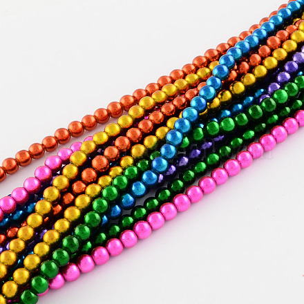Chapelets de perles en verre peint DGLA-R036-6mm-M-1