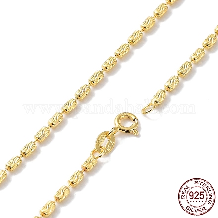 925 collana con catenella di perline in argento sterling da donna NJEW-A014-01G-1