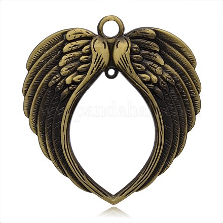 Tibetan Style Wing/Heart Alloy Chandelier Component Links PALLOY-J659-32AB-3A-1