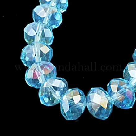 Electroplate Glass Beads Strands X-GR10MMY-68AB-1