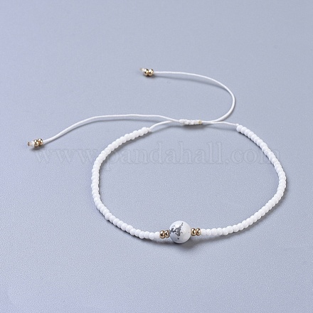 Bracciali con perline intrecciate con filo di nylon BJEW-JB04346-10-1