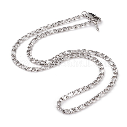 Herren 304 Halskette mit Figaro-Kette aus Edelstahl NJEW-JN03263-1