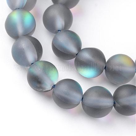 Synthetic Moonstone Beads Strands G-R375-6mm-A03-1