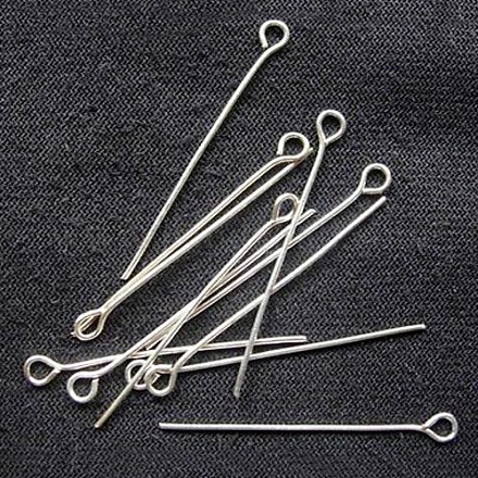 Silver Color Plated Brass Eye Pin Jewery Making Findings X-EPC3.0cm-S-1