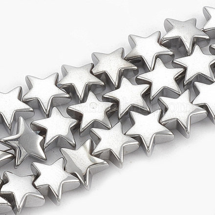 Гальванизировать немагнитных синтетический гематит бисер пряди G-N0321-08J-1